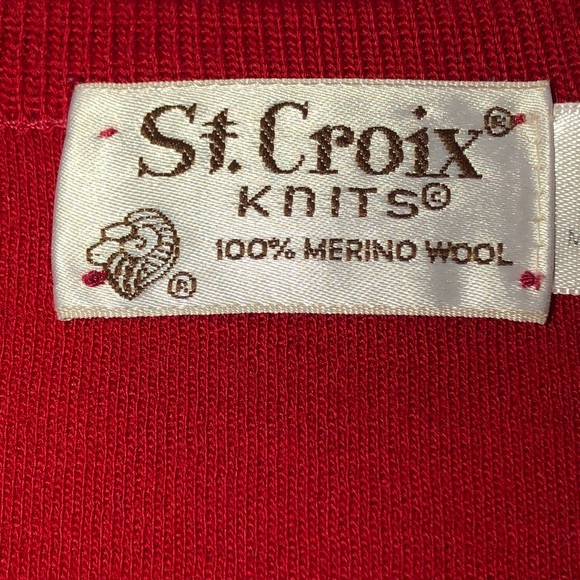 St. Croix Knits Men’s Red V-Neck Cardigan Sweater - Picture 8 of 9